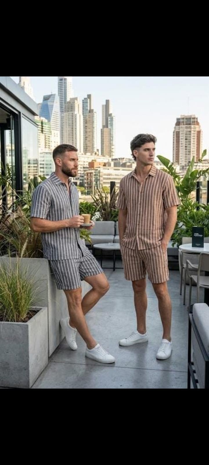 Conjunto Rayado Tela Lino Premium con Spandex para Caballeros Talles del 2 al 6 - Imagen 2