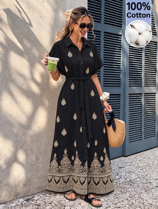 Vestido con Cinto Camisero