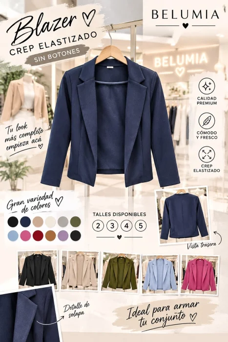 Blazer Crep Elastizado