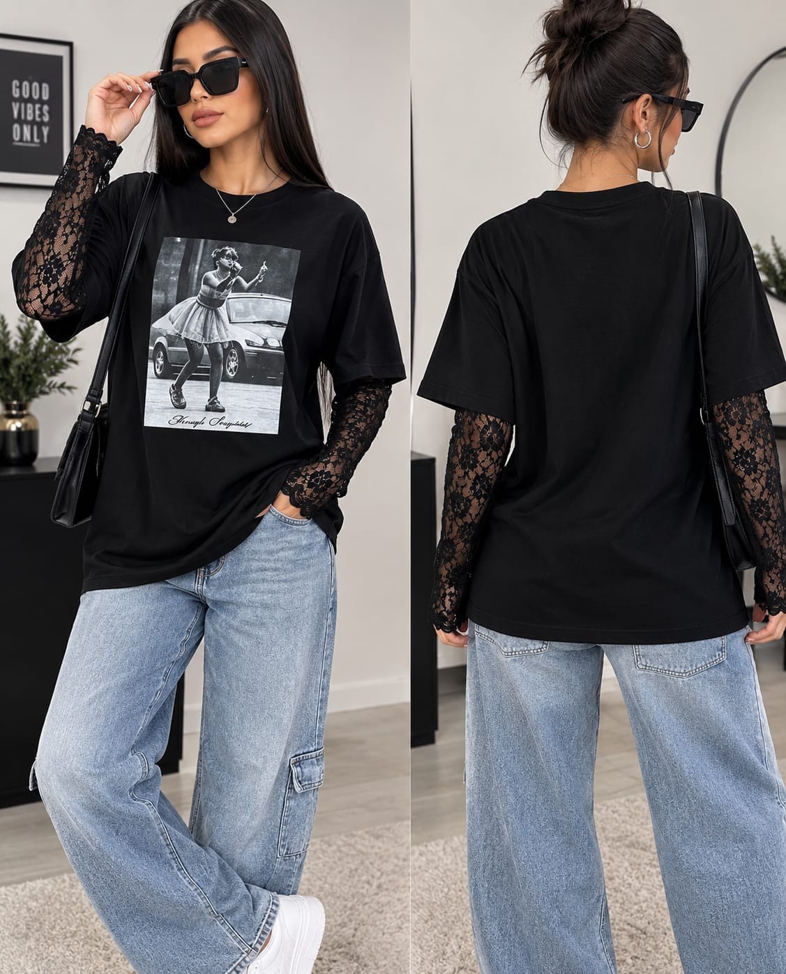 Remeron de Algodon Peinado con Encaje Elastizado - Imagen 2