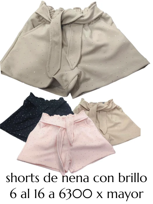 Shorts de Nena con Brillo