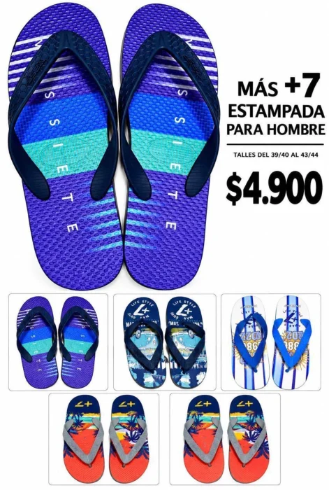 Ojota Marca +7 Hombre Tira Ancha