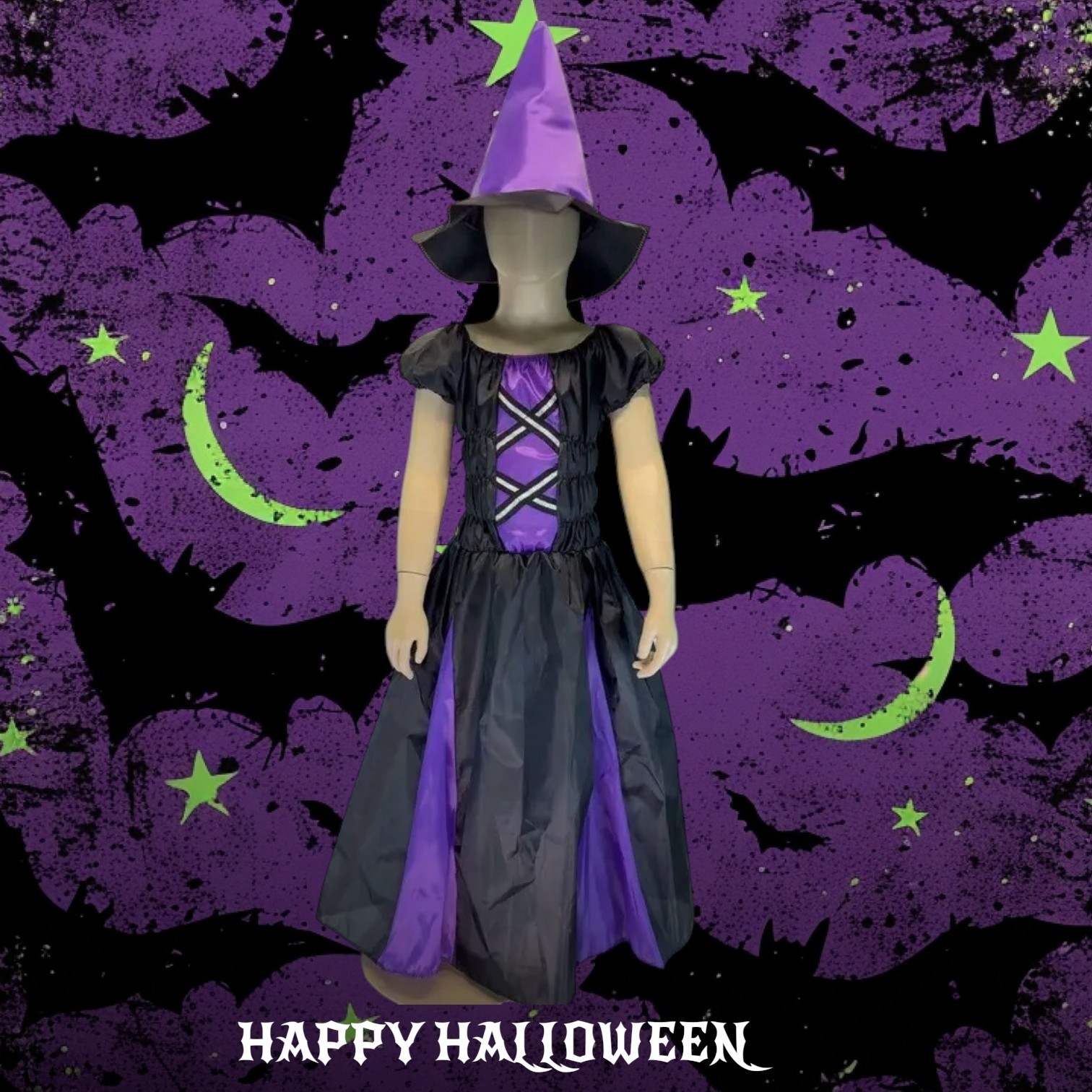 Vestido de Bruja+ Sombrero - Imagen 3