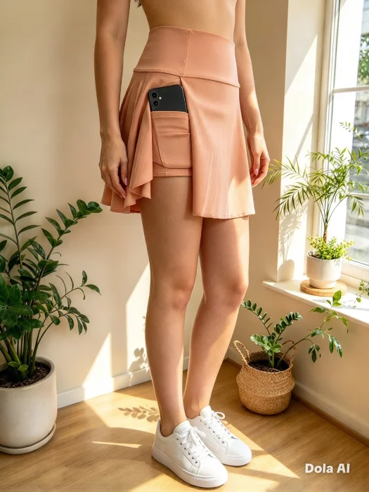 Short Pollera con Cintura Ancha