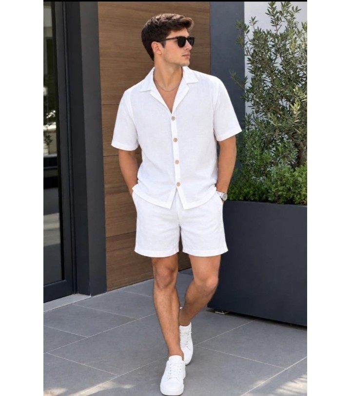 Conjunto Short y Camisa de Hawai Liso Talle del M al Xxl - Imagen 2