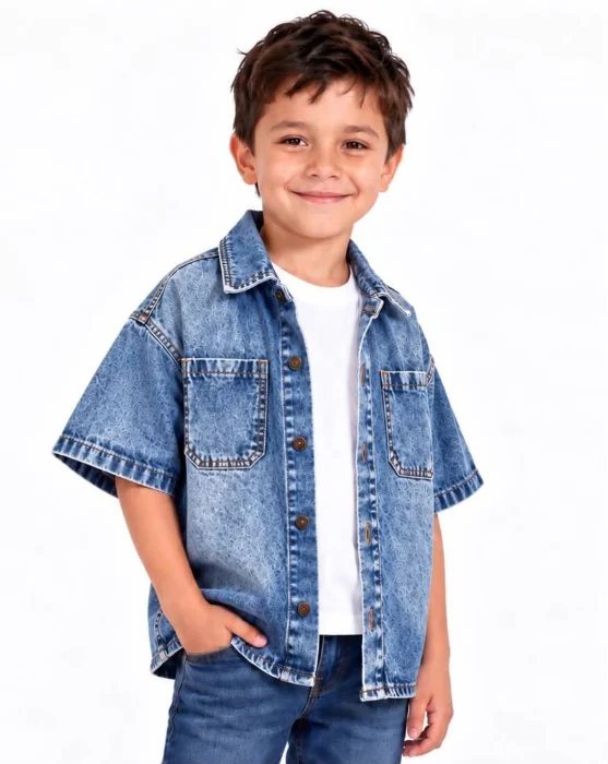 Camisa Jean Oversized Kids