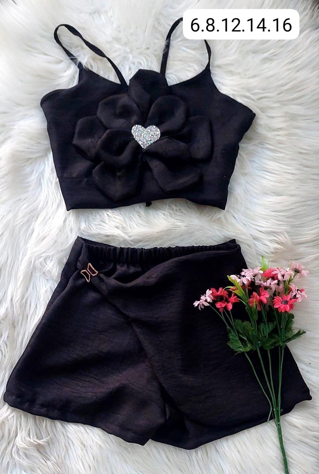 Conjuntos Flor Short Pollera - Imagen 3