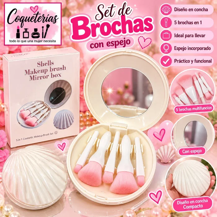 Set de Brochas con Estuche Espejo