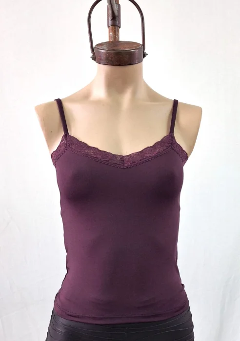 Musculosa Tira con Puntilla Larga Microfibra