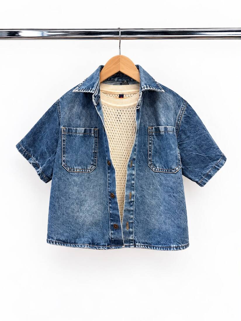 Camisa Denim Manga Corta Oversized Teen - 8822.jpg