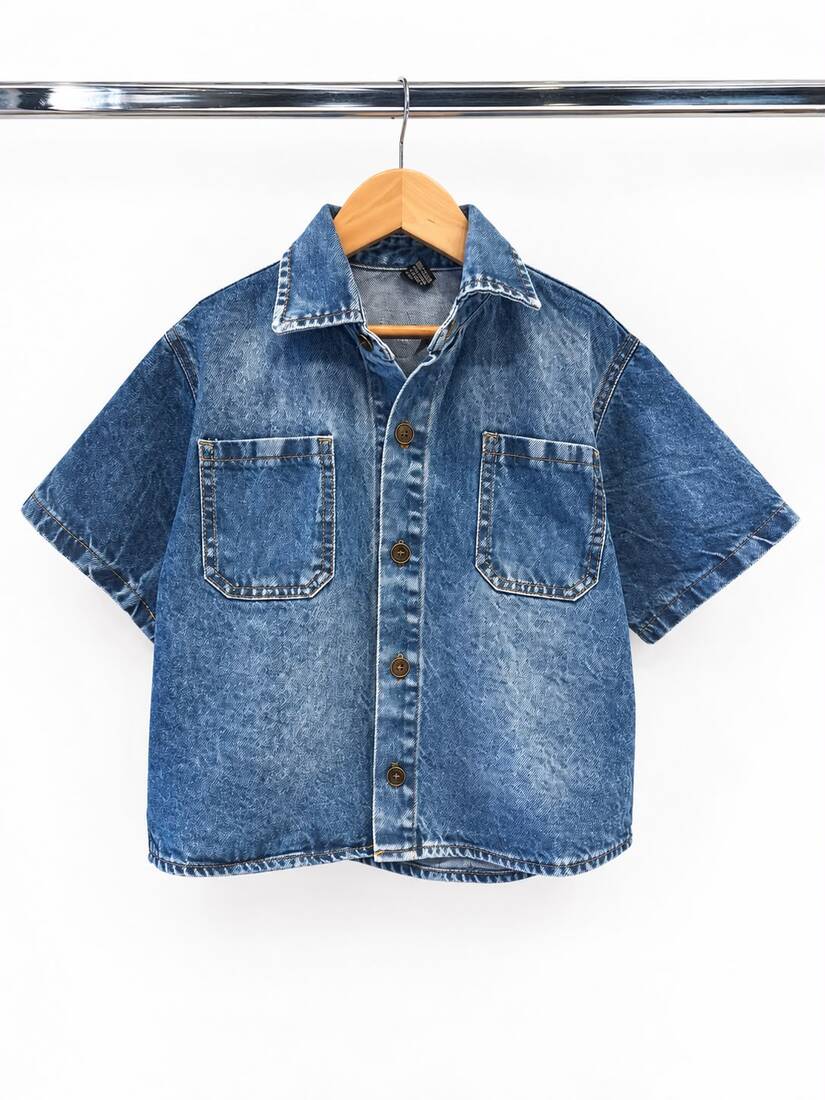 Camisa Denim Manga Corta Oversized Teen - 8823.jpg