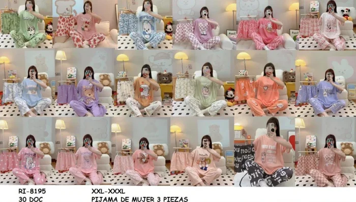 Pijamas 3 Piezas de Dama Economico