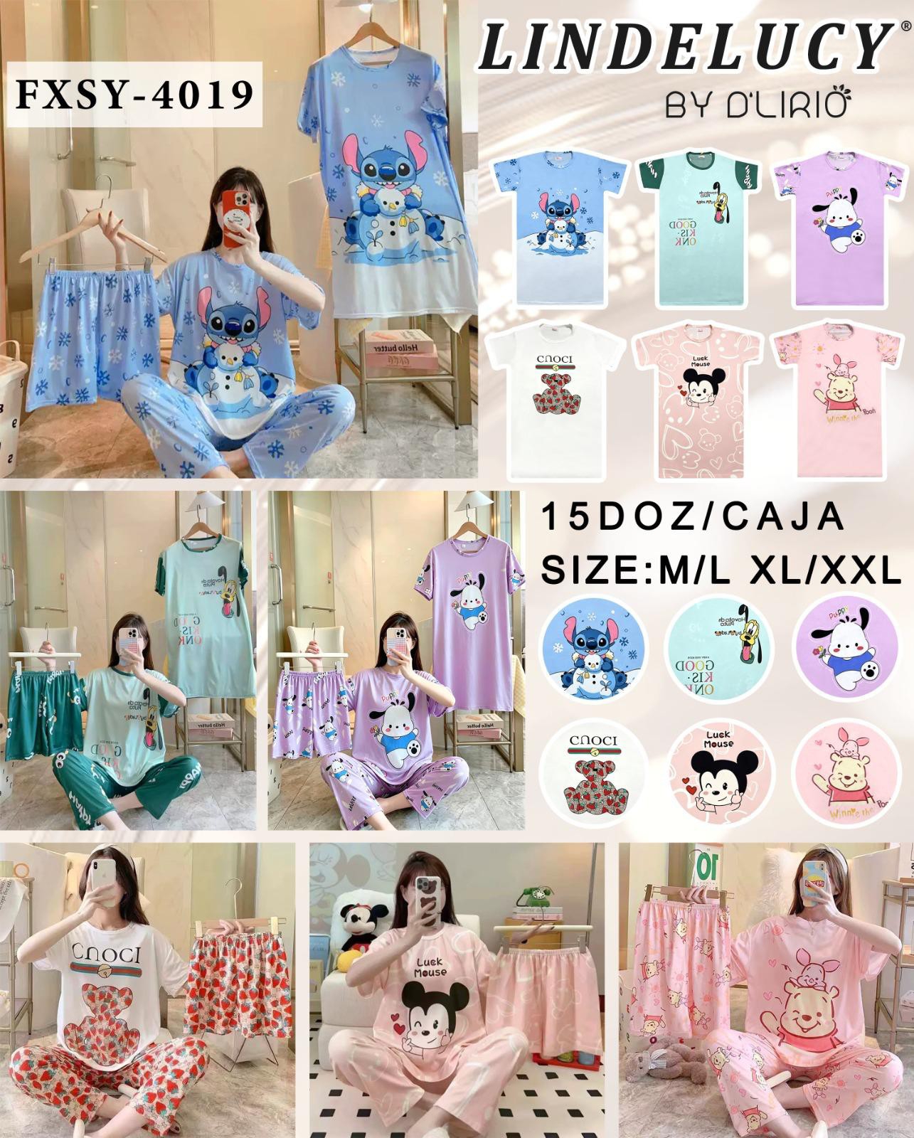 Pijamas 4 Piezas de Dama - Imagen 2