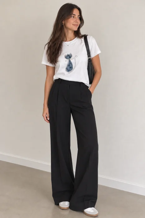 Remeras Apliques Jeans de Algodon Peinado Premium 24/1