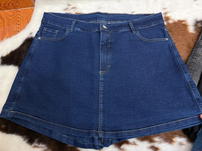 Short Pollera Azul Elastizada