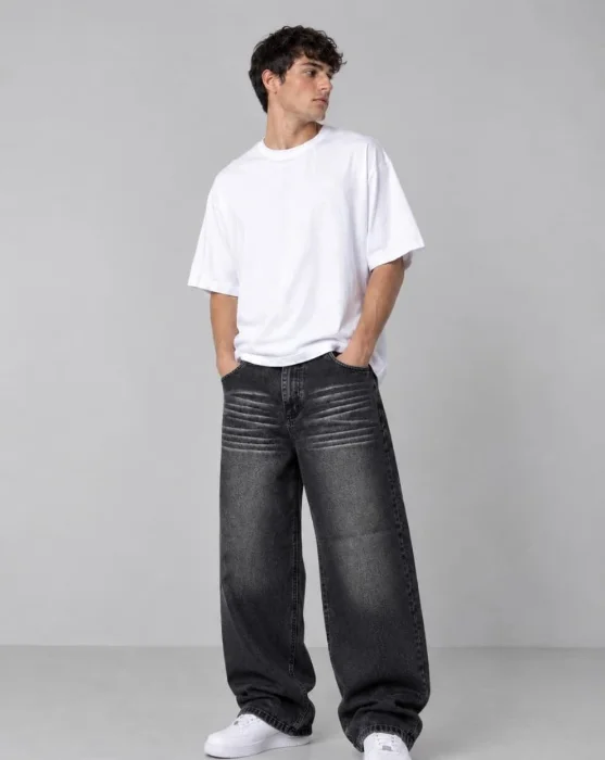 Baggy Negro Gastado C/b