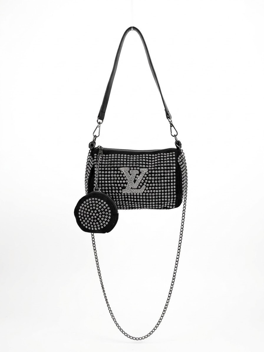 Cartera Bandolera Strass C/ Monedero 18×14×prof8 Cm Aprox, Egresados, Navidad - Imagen 1