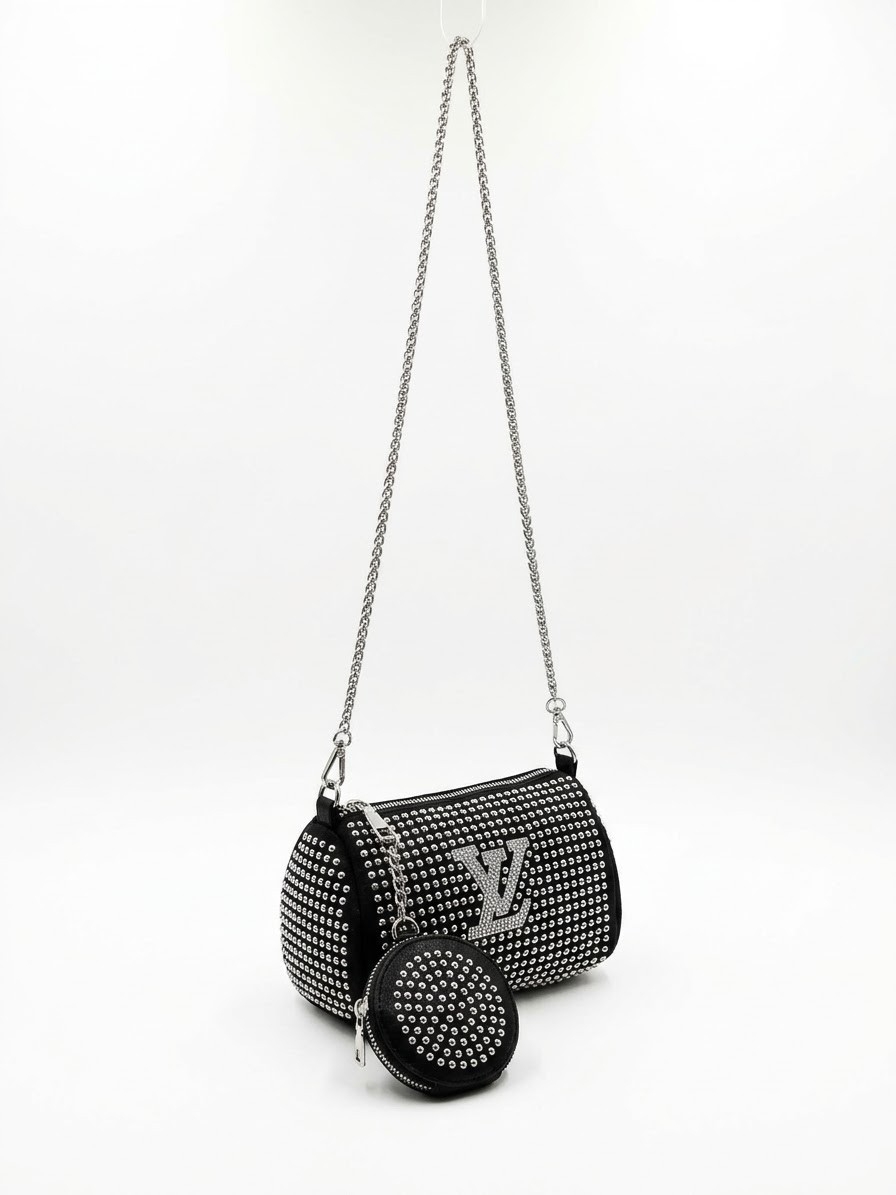 Cartera Bandolera Strass C/ Monedero 18×14×prof8 Cm Aprox, Egresados, Navidad - Imagen 3