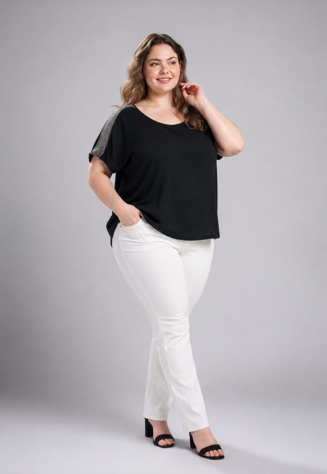 Blusa Hombro con Brillo - Imagen 2