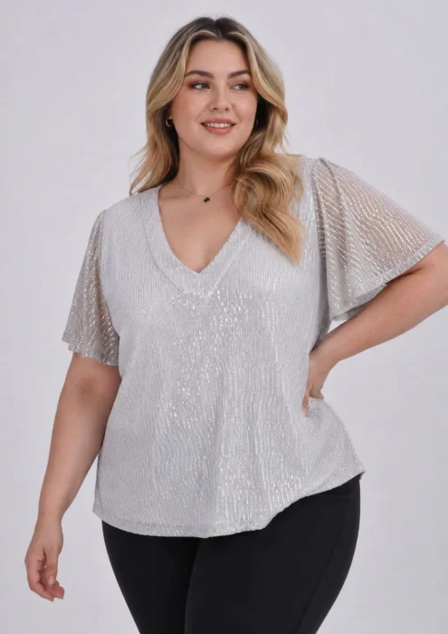 Blusa en Escote V Rosa