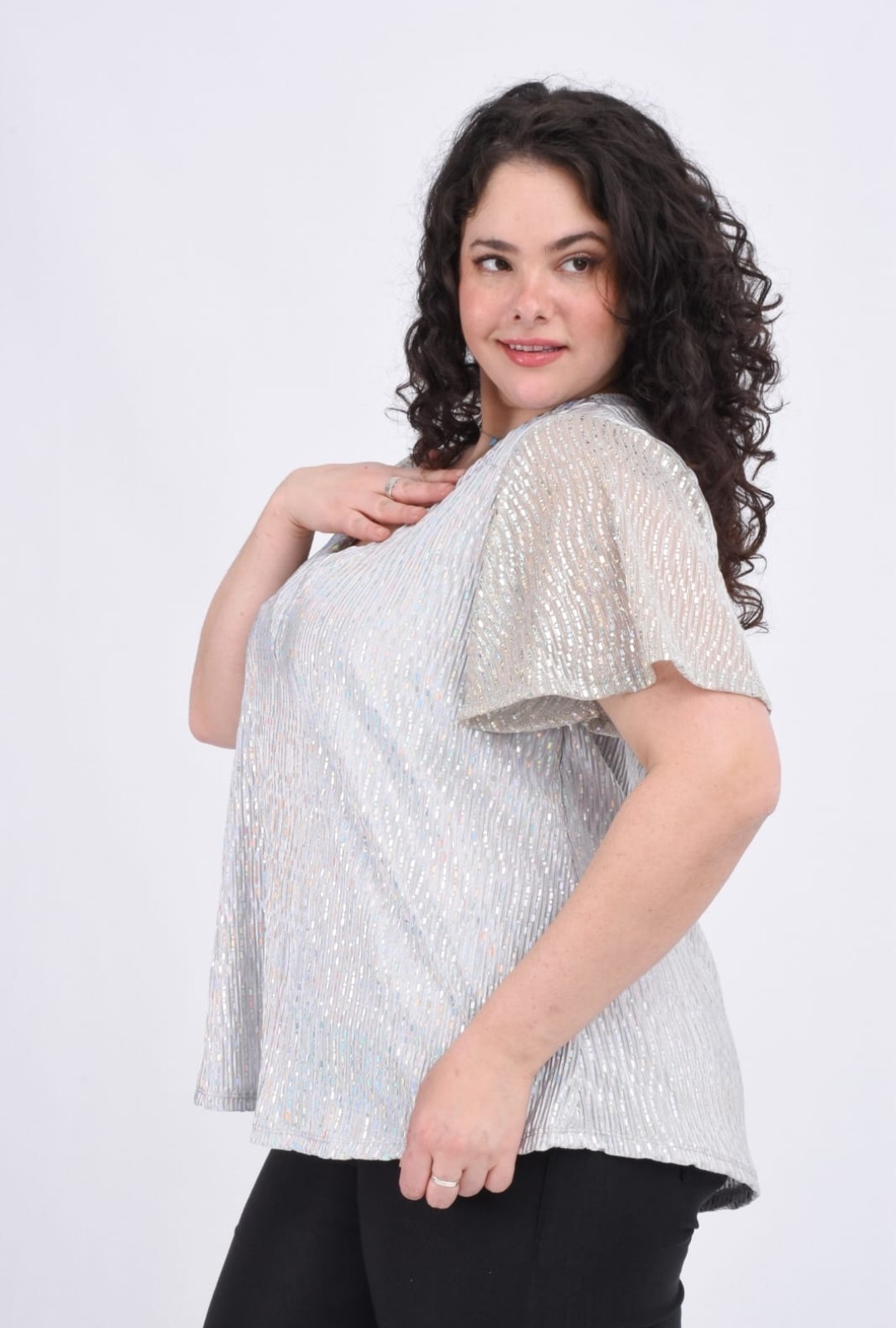 Blusa en Escote V Rosa - Imagen 2