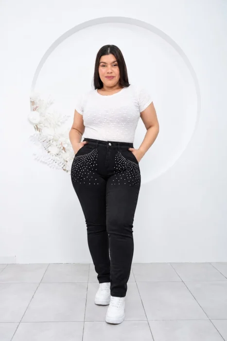 Jeans Chupín con Brillo