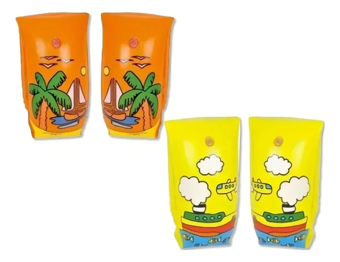 Bracitos Salvavidas Flotador Niños Inflables Diseños X1 Pile Color Naranja