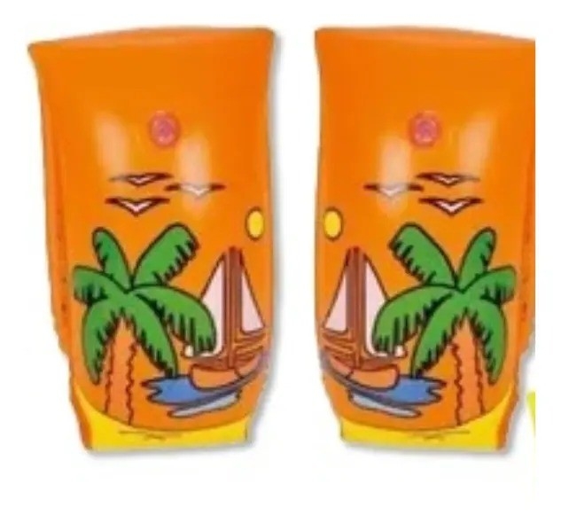 Bracitos Salvavidas Flotador Niños Inflables Diseños X1 Pile Color Naranja - Imagen 3