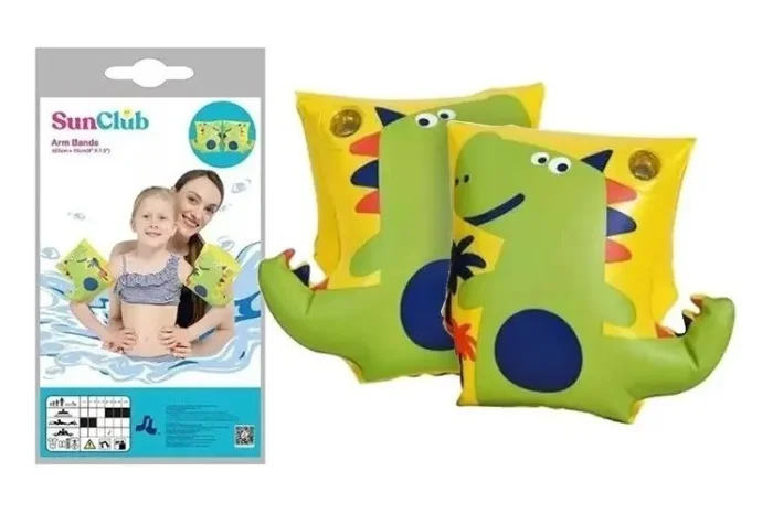 Brazaletes Inflables Sunclub Dinosaurio Salvavidas Niño Modelo 32132 Amarillo