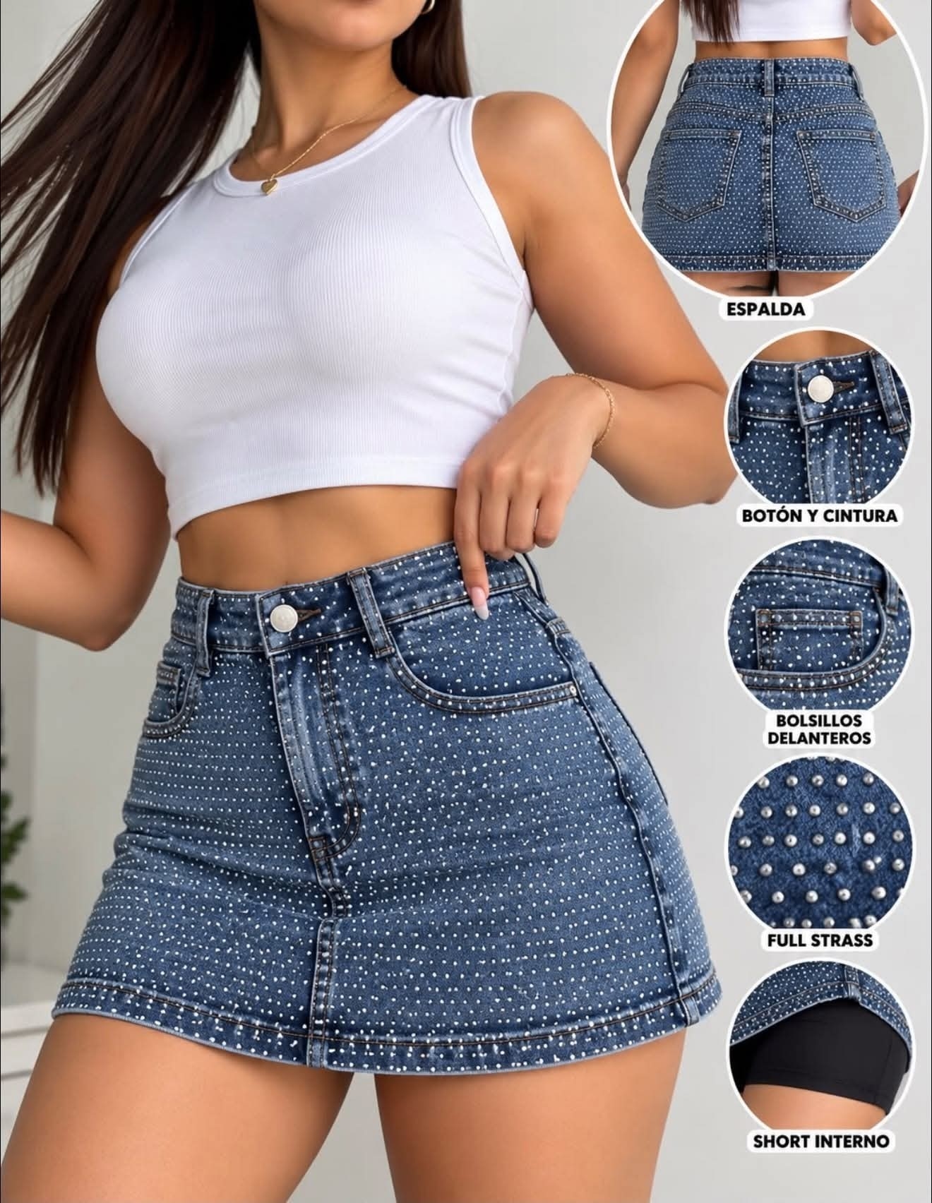Short Pollera Zafira Importado - Imagen 2