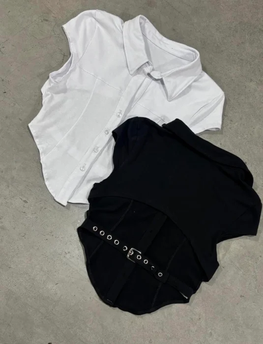Camisa de Algodón con Lycra con Abertura