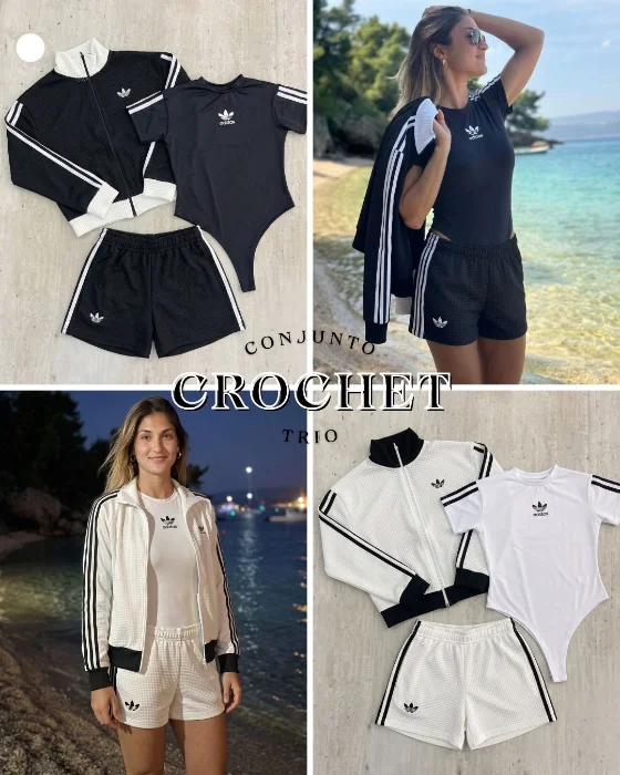 Conjunto Adi Trio Crochet Combinado Premium