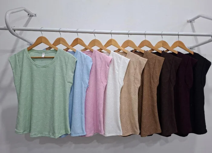 Remera Broderi Mujer Verano Dama Camisa Camiseta Remeron Top Manga Corta