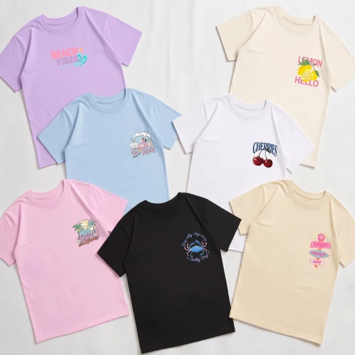 Pack 70 Remeras Oversize de Nena Verano