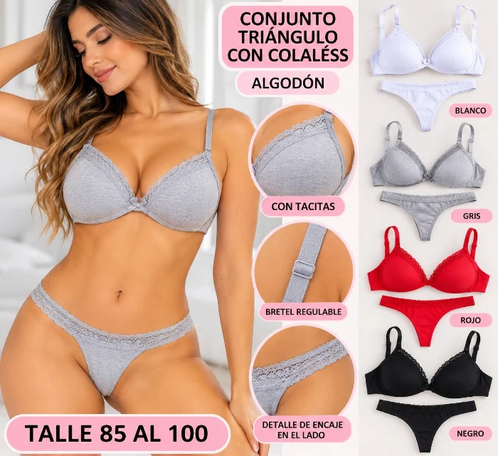 Conjunto Triángulo sin Aro Algodón
