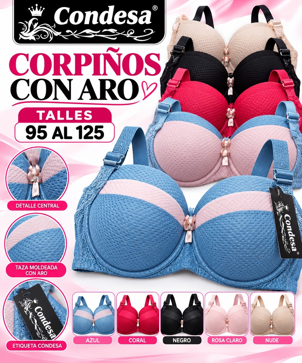 Corpiño Especial de Dam a con Aro Condesa - Imagen 3