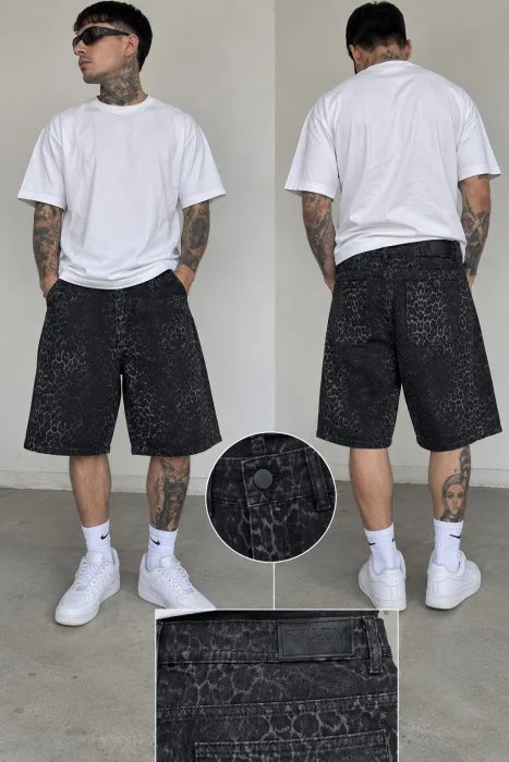 Bermuda Animal Print Negro