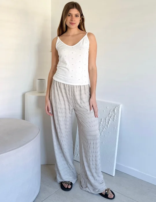 Pantalon Crep Texturizado