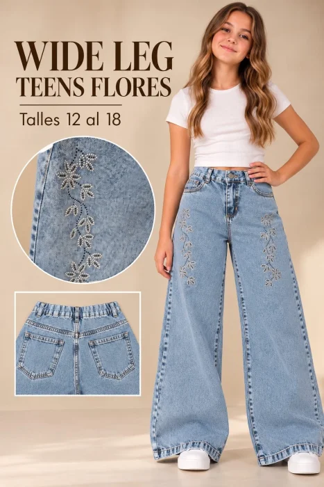 Wide Teeens Flor Stras
