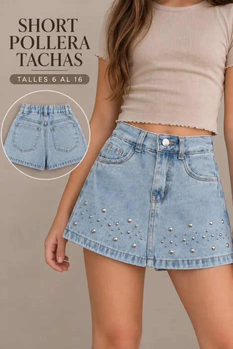 Short Pollera Tachas