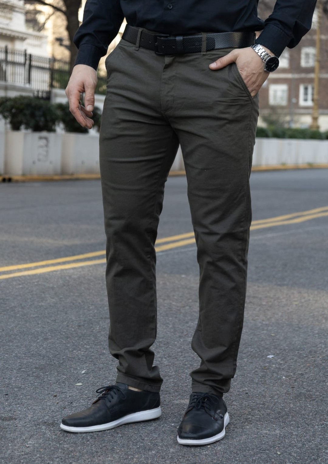 Pantalón Corte Chino Gabardina - Imagen 2
