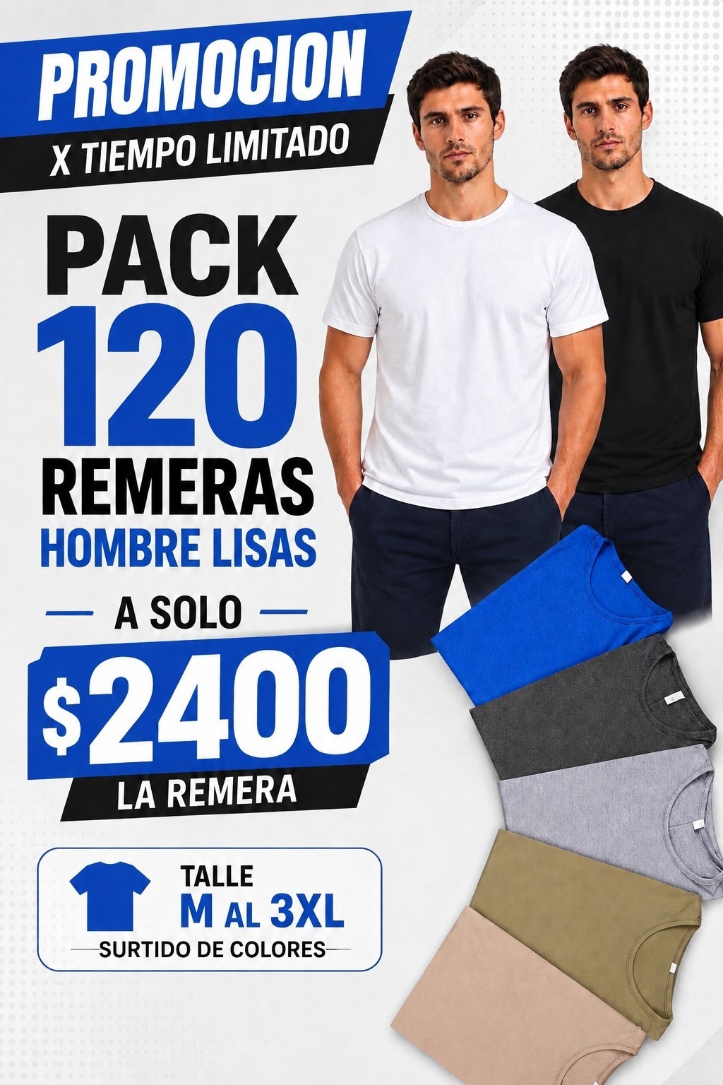 Remera Hombre Lisa - Imagen 3