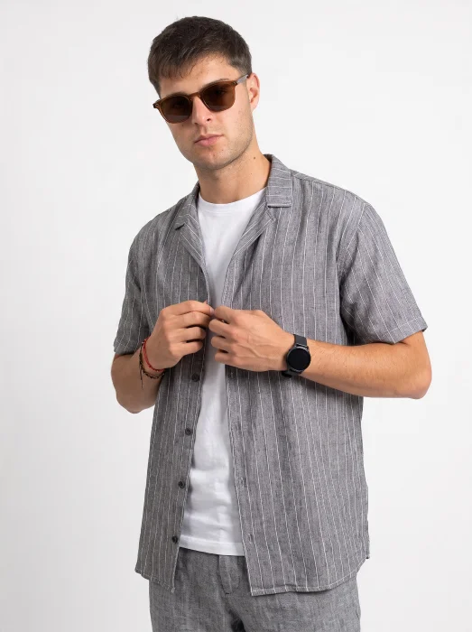 Art - 7837 Camisa M.corta Stripe Linen