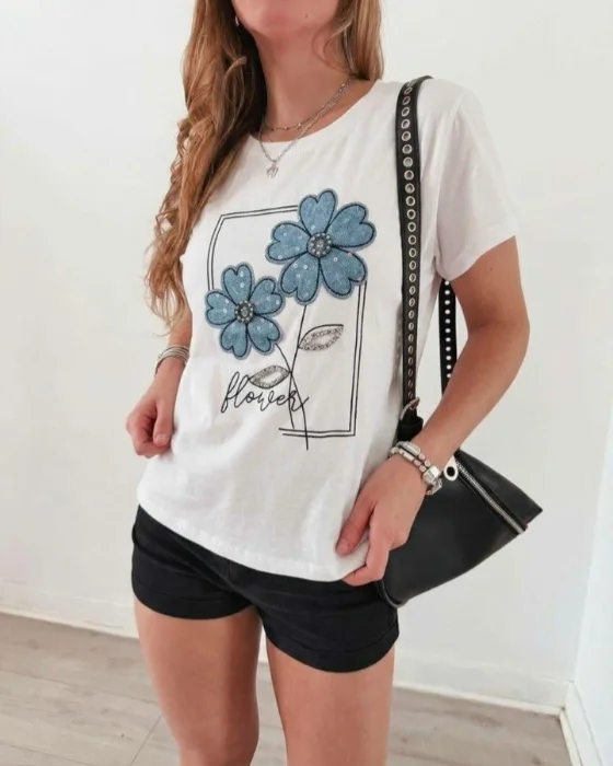 Remera Importadas Dama L Xl Xxl  Flores