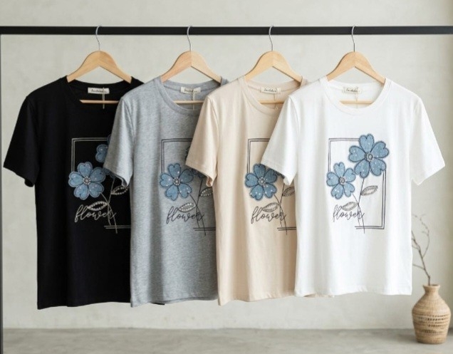 Remera Importadas Dama L Xl Xxl  Flores - Imagen 2