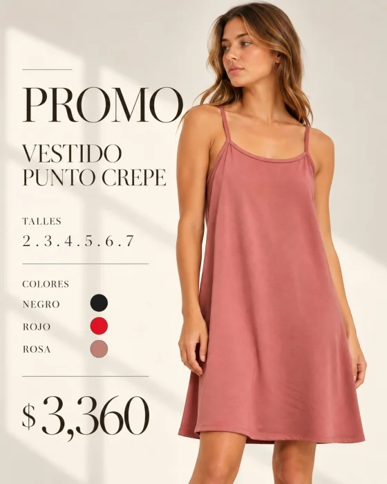 Promo Vestido Crep Punto