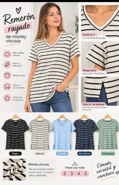 Remeron  Rayado de Morley Viscosa