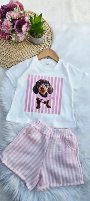 Conjunto Remera Algodón y Short de Lino.