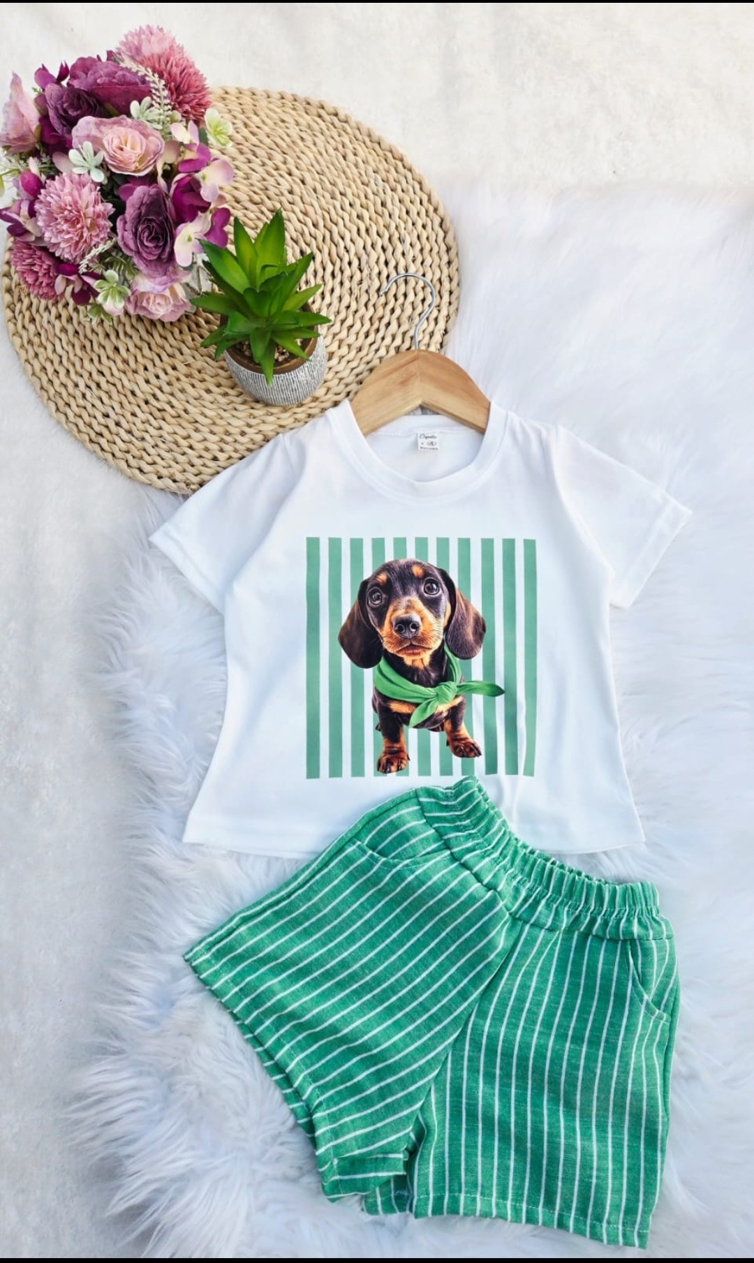 Conjunto Remera Algodón y Short de Lino. - Imagen 3