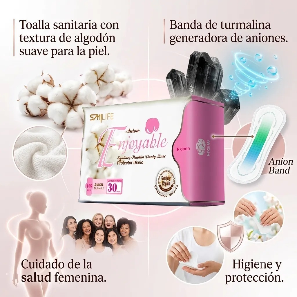 Toalla Sanitaria Protector Diario con Banda de Turmalina Importado - Imagen 2